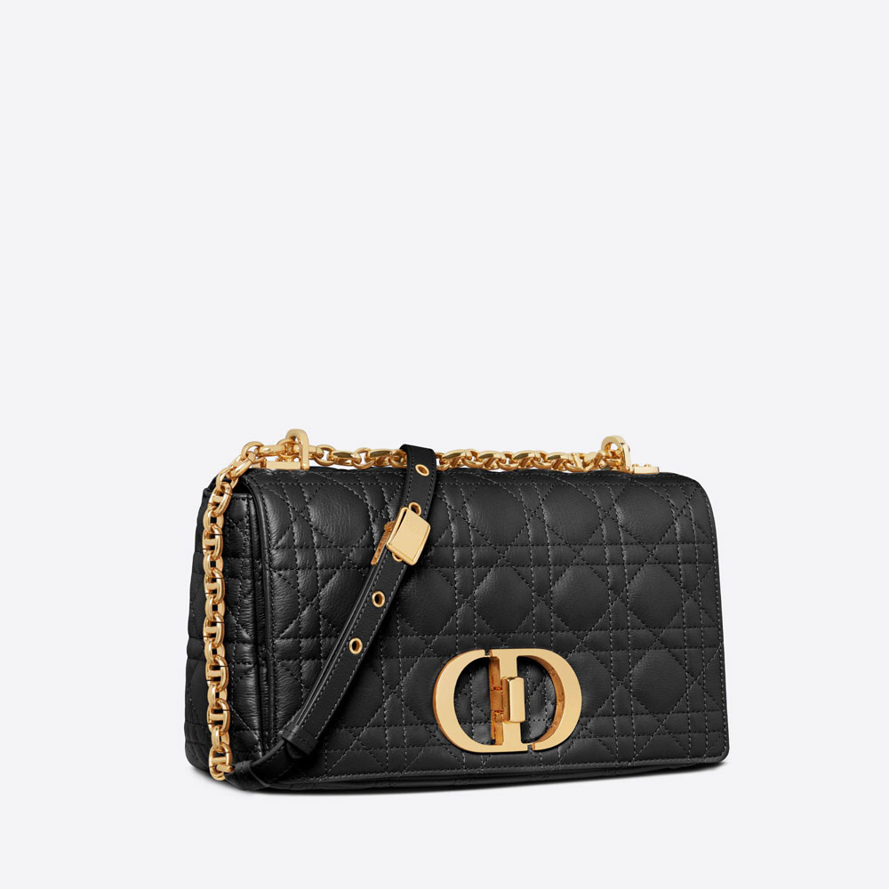 Medium Dior Caro Bag Black Supple Cannage Calfskin M9242UWHC M900 - Photo-2