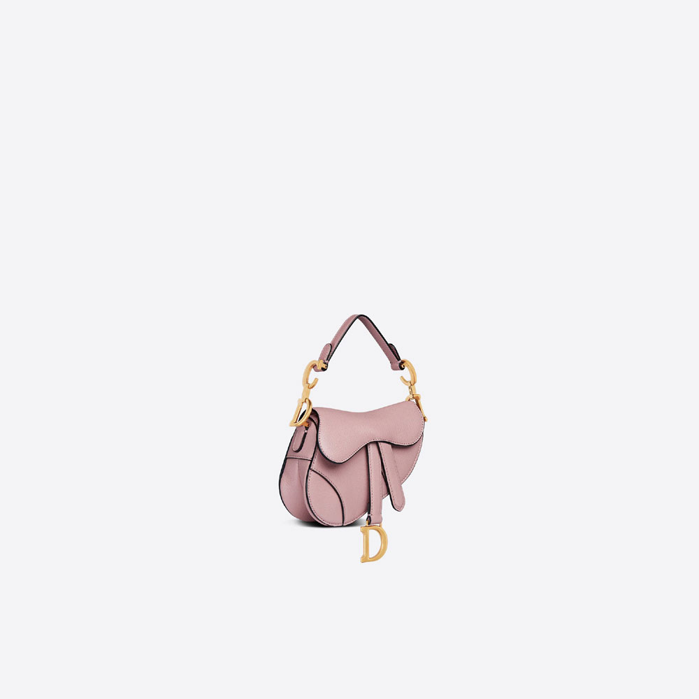 Dior Micro Saddle Bag Antique Pink Goatskin S5685CCEH M77P - Photo-2