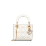 Mini Lady Dior Bag in White M0505ONUL M030