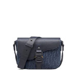 Dior Small Saddle Messenger Bag with Flap in Navy Blue 1ADPO049YKS H53E