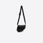 Dior Mini Saddle Bag Black CD Diamond Canvas Smooth 1ADPO022CDP H43E - thumb-3
