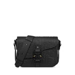 Dior Small Saddle Messenger Bag with Flap in Black 1ADPO049LLG H00N
