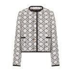 Dior Macrocannage Cropped Jacket Black White Wool Blend Tweed 611V58A7895 X0930