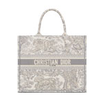 Large Dior Book Tote in Ecru Gray M1286ZTDT M20I