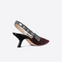 Dior J Adior Slingback Pump Hearts Love Paris Embroidered Cotton KCP866HRE S95B - thumb-2
