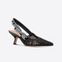 Dior J Adior Slingback Pump Black Macrame Embroidered Cotton KCP944MCM S900 - thumb-2