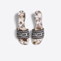 Dway Heeled Slide Embroidered Cotton Dior Jardin KCQ244GRY S43L - thumb-3