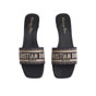 Dior Dway Heeled Slide Deep Blue Embroidered Cotton KCQ915ERC S56B - thumb-2