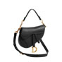 Dior Small Saddle Bag with Strap Black Grained Calfskin M0457CUQW M900 - thumb-2