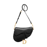 Dior Medium Soft Saddle Bag with Strap in Black M0466CCEH M900