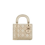 Mini Lady Dior Bag in Platinum-Tone M0505OREJ M971