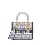 Dior Small Lady D-Lite Bag in White Blue M0531OEEV M086