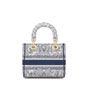 Dior Small Lady D-Lite Bag in White Blue M0531OEEV M086 - thumb-3