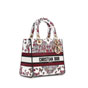 Dioramour Medium Lady D-Lite Bag in White Red M0565OEEI M941 - thumb-2