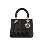 Medium Soft Lady Dior Bag in Black M0619ONUH M900