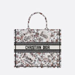 Large Dior Book Tote Pink Souvenir de Rome Embroidery M1286ZEQD M03I