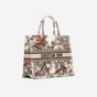 Large Dior Book Tote Ecru Multicolor Jardin Dhiver Embroidery M1286ZRWD M941 - thumb-2