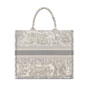Large Dior Book Tote in Ecru Gray M1286ZTDT M20I - thumb-3