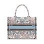 Medium Dior Book Tote in White Blue M1296ZEEV M933 - thumb-3