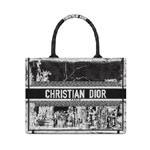 Medium Dior Book Tote in White Black M1296ZEGH M911