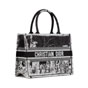 Medium Dior Book Tote in White Black M1296ZEGH M911 - thumb-2