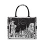 Medium Dior Book Tote in White Black M1296ZEGH M911 - thumb-3