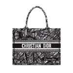 Medium Dior Book Tote in Black White M1296ZOMP M46I