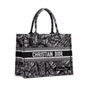 Medium Dior Book Tote in Black White M1296ZOMP M46I - thumb-2