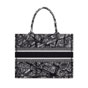Medium Dior Book Tote in Black White M1296ZOMP M46I - thumb-3