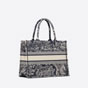 Small Dior Book Tote Blue Toile de Jouy Reverse Embroidery M1296ZRGO M928 - thumb-2