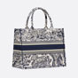 Medium Dior Book Tote Blue Embroidery M1296ZTDT M808 - thumb-3