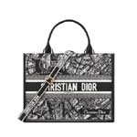 Medium Dior Book Tote in Black White M1324CETJ M46I