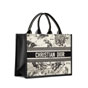 Medium Dior Book Tote in Latte Black M1324CETW M06E - thumb-2