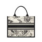 Medium Dior Book Tote in Latte Black M1324CETW M06E - thumb-3