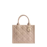 Small Dior Book Tote Powder Beige Macrocannage Calfskin M1325OWHP M51U