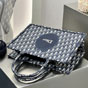 Medium Dior Book Tote with Strap Blue M1354OEMX M928 - thumb-3