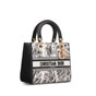 Dior Medium Lady D-Lite Bag in White Black M1380OETJ M081 - thumb-2