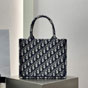 Small Dior Book Tote with Strap Blue M1404OEMX M928 - thumb-2