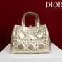 Medium Dior Toujours Bag Metallic Gold Macrocannage Calfskin M2821ONRU M25J - thumb-2