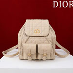 Medium Dior Caro Backpack Powder Beige Macrocannage Lambskin M6301UNOZ M51U