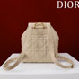 Medium Dior Caro Backpack Powder Beige Macrocannage Lambskin M6301UNOZ M51U - thumb-2