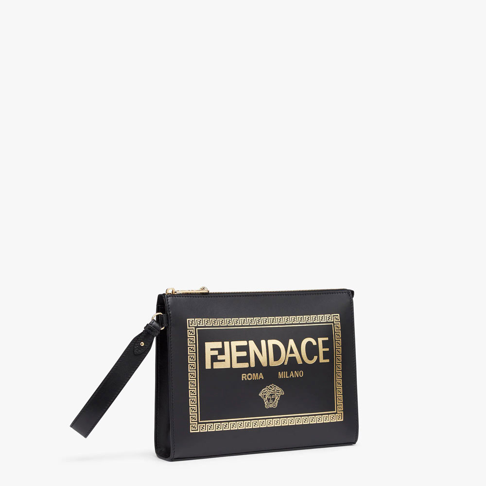 Fendi Flat Pouch Fendace Printed black pouch 7VA491AJJ2F15HM - Photo-2