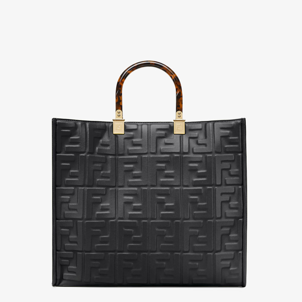 Fendi Sunshine Medium Black leather shopper 8BH386AMCVF0KUR