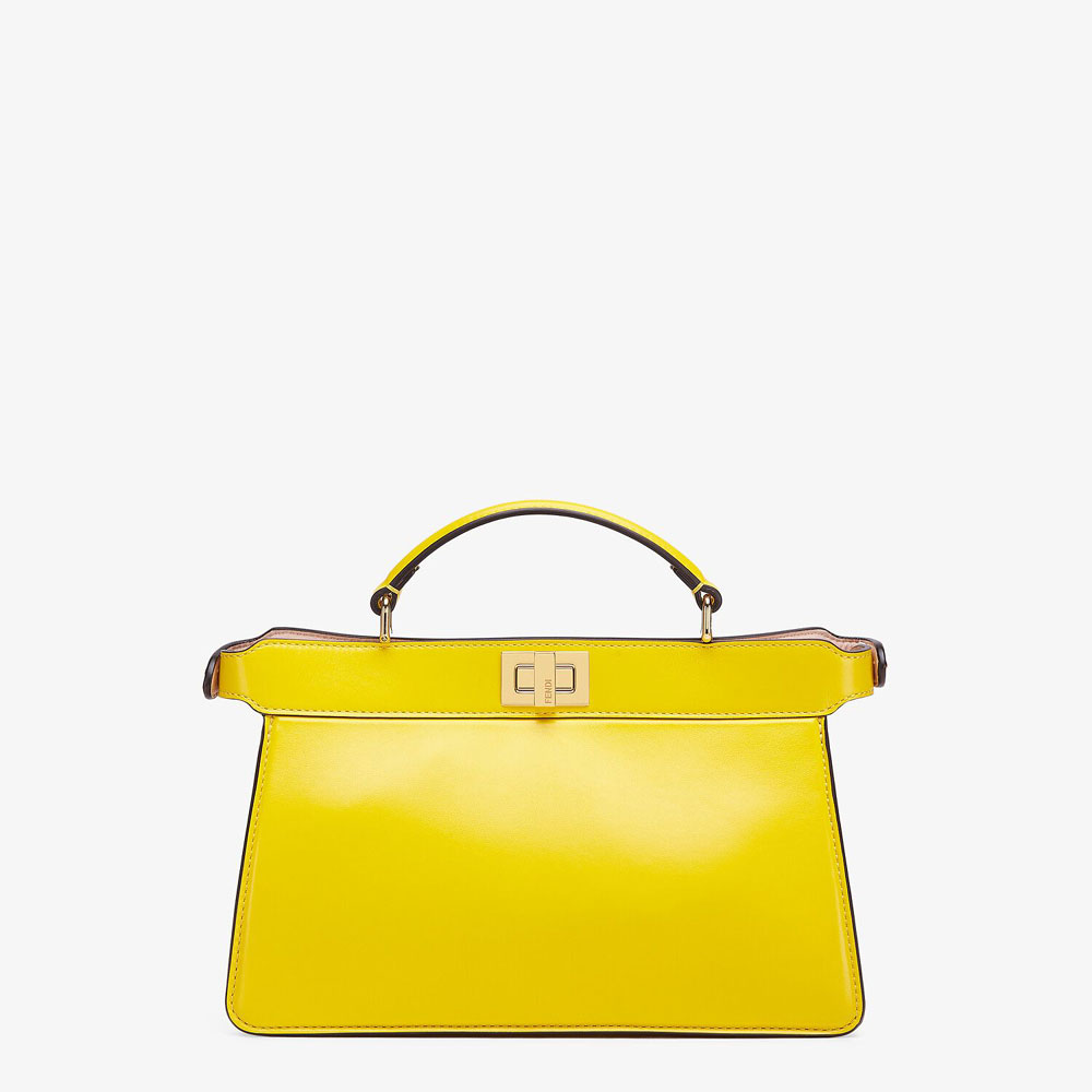 Fendi Peekaboo Iseeu East West Yellow Leather Bag 8BN323 ADYC F1D4E - Photo-3
