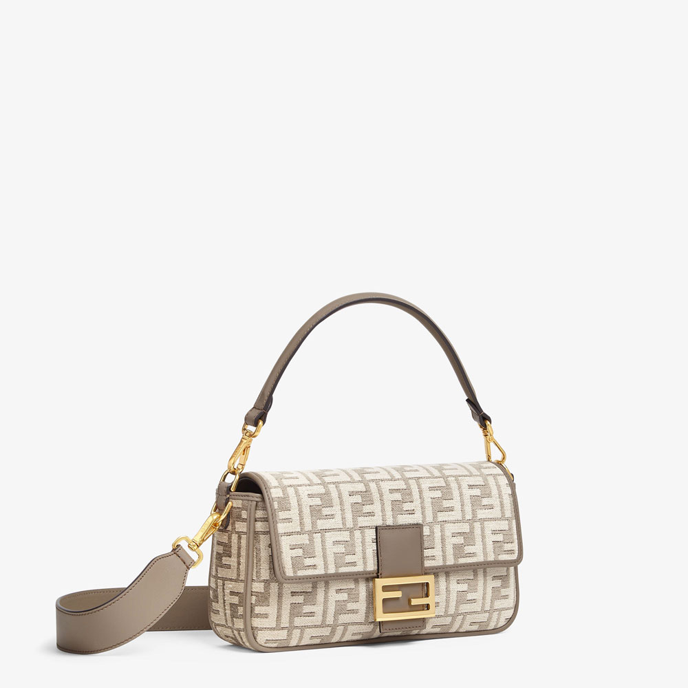 Fendi Baguette Dove grey FF tapestry fabric bag 8BR600ALUNF1J43 - Photo-2