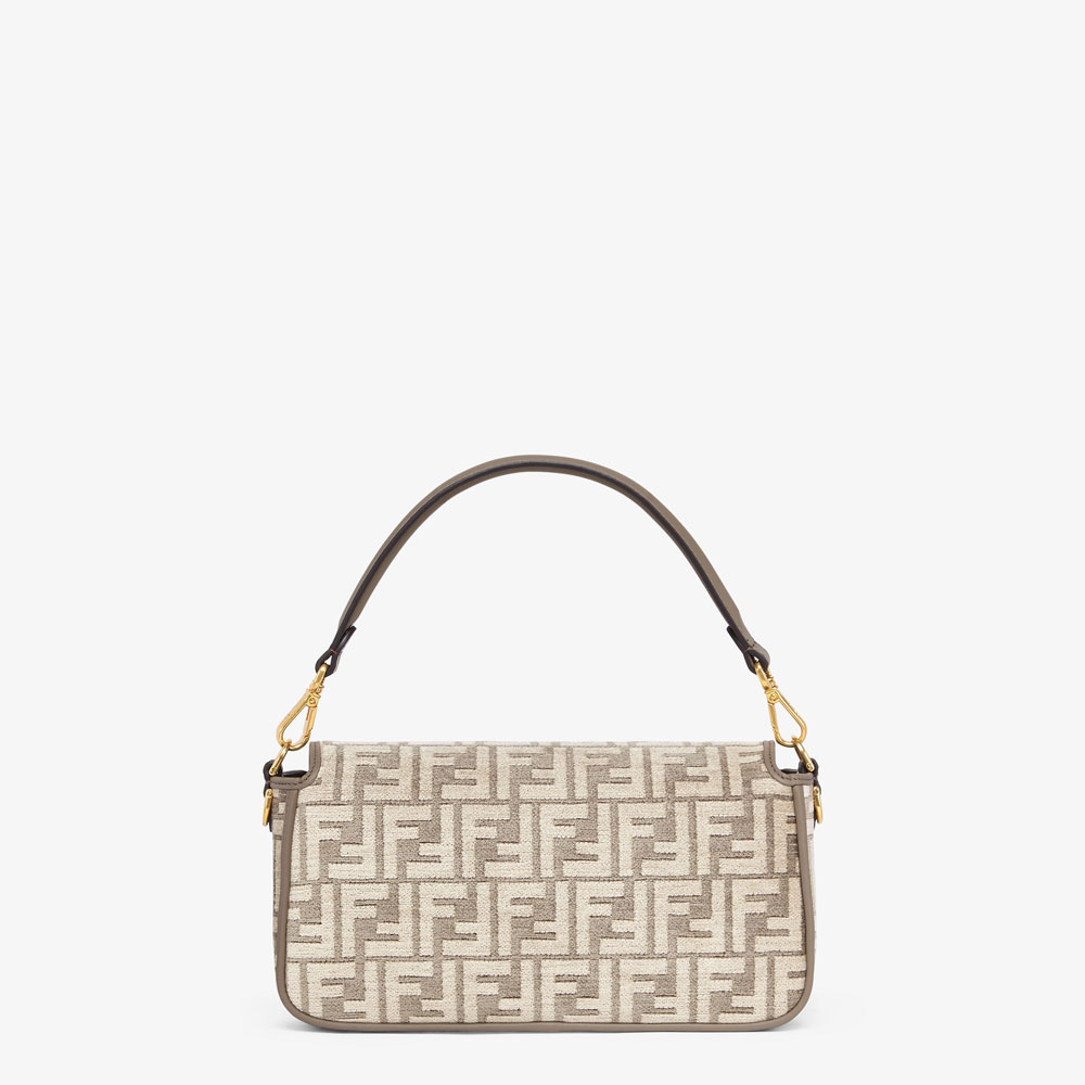 Fendi Baguette Dove grey FF tapestry fabric bag 8BR600ALUNF1J43 - Photo-3