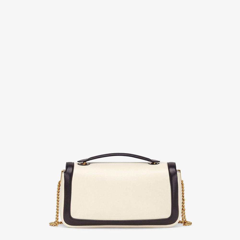Fendi Baguette Chain Black And White Nappa Leather Bag 8BR783 ACNZ F1C0I - Photo-4