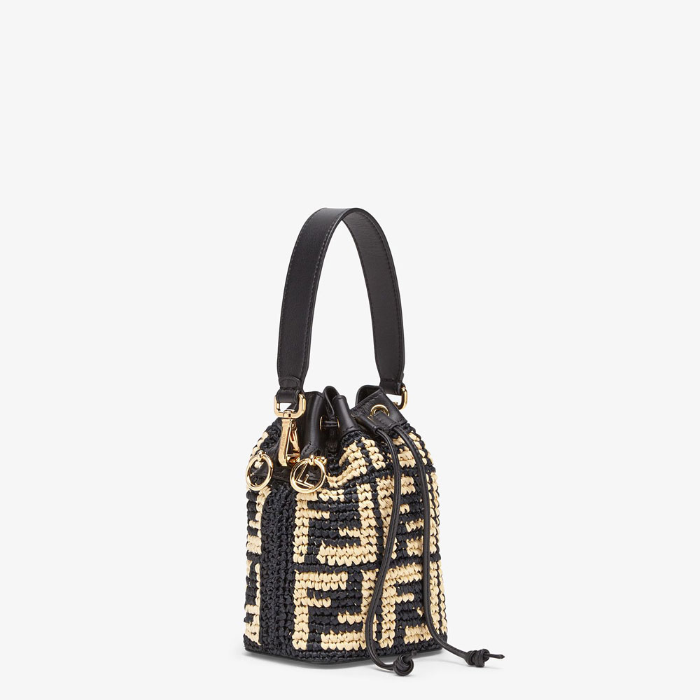 Fendi Mon Tresor Black Raffia Mini Bag 8BS010 AD6J F0VQJ - Photo-2
