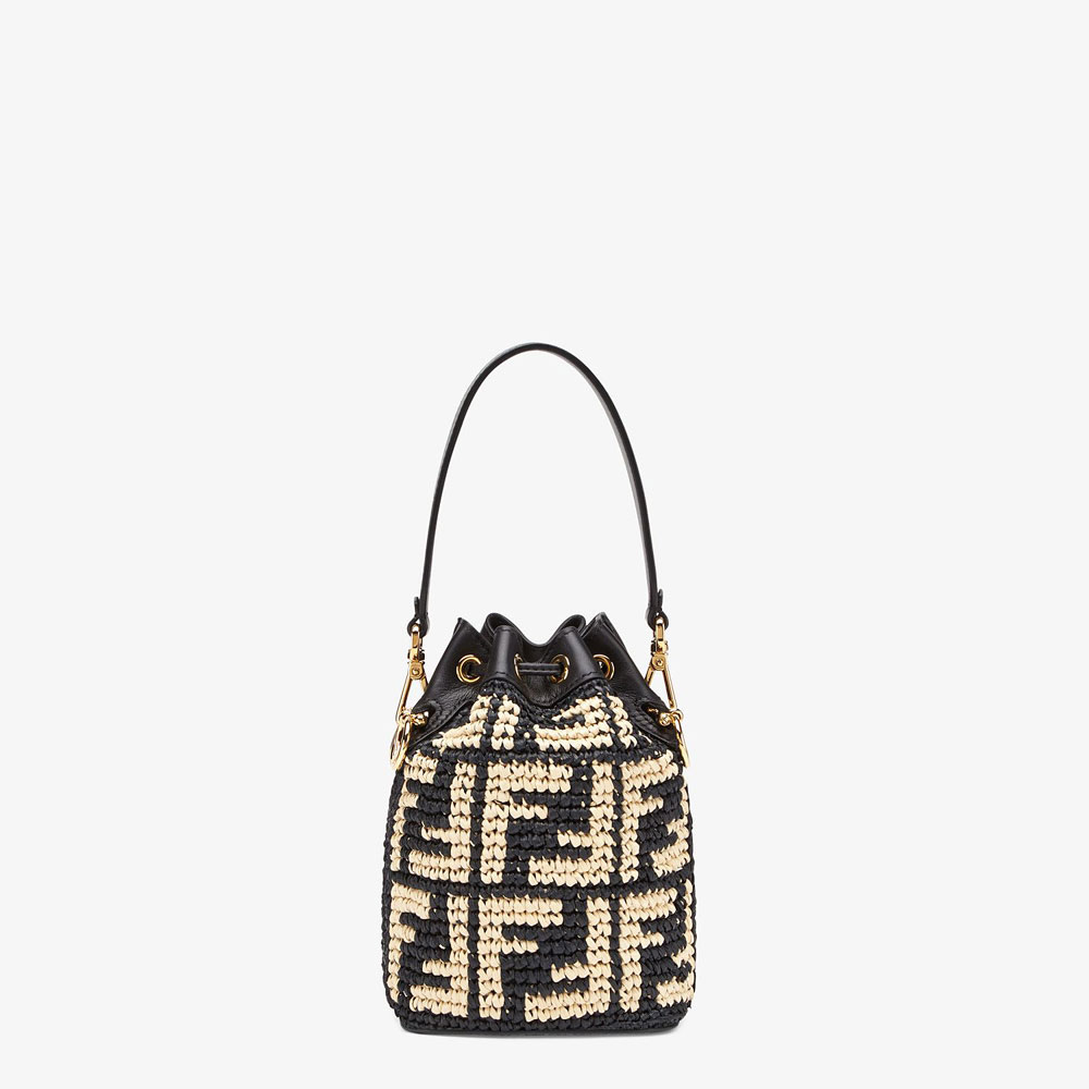 Fendi Mon Tresor Black Raffia Mini Bag 8BS010 AD6J F0VQJ - Photo-3
