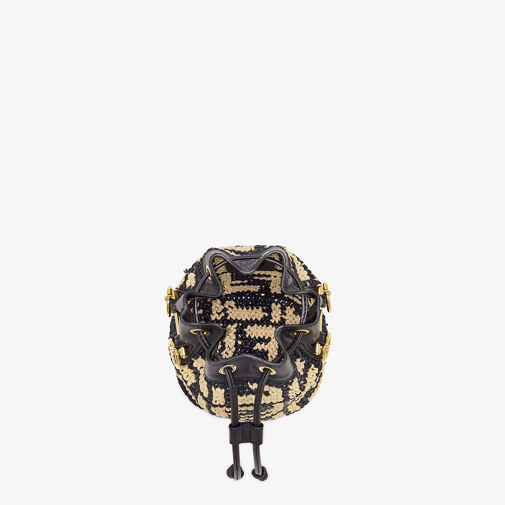Fendi Mon Tresor Black Raffia Mini Bag 8BS010 AD6J F0VQJ - Photo-4